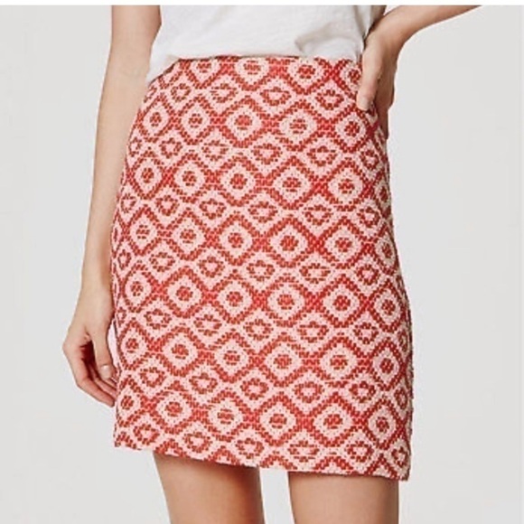 LOFT Dresses & Skirts - Loft Geo Jacquard Shirt Tweed Skirt